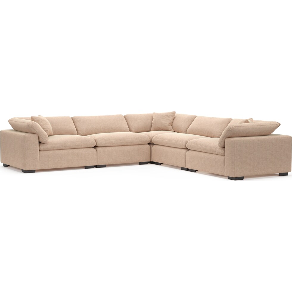 plush orange sectional   