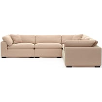 plush orange sectional   