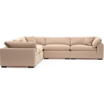 plush orange sectional   