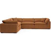 plush orange sectional   