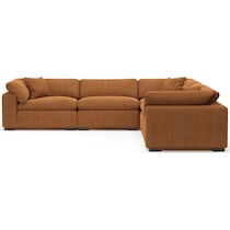 plush orange sectional   