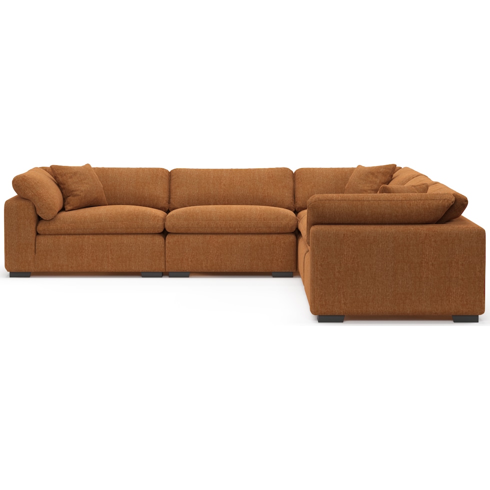 plush orange sectional   