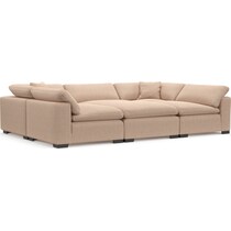 plush orange sectional   