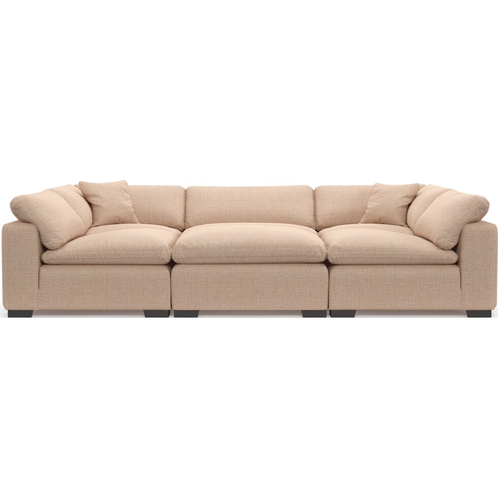 plush orange sectional   