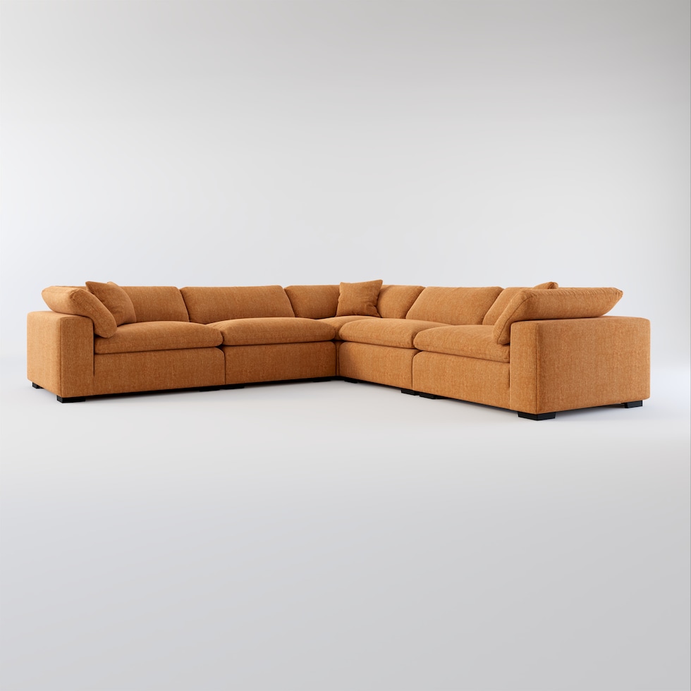 plush orange sectional web   