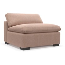 plush pink armless chair   