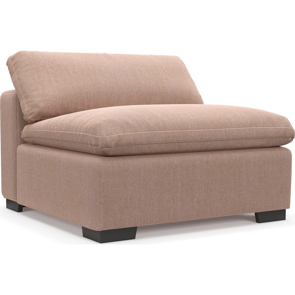plush pink armless chair   