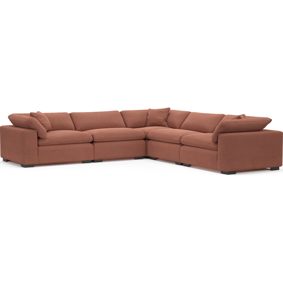 plush pink sectional   