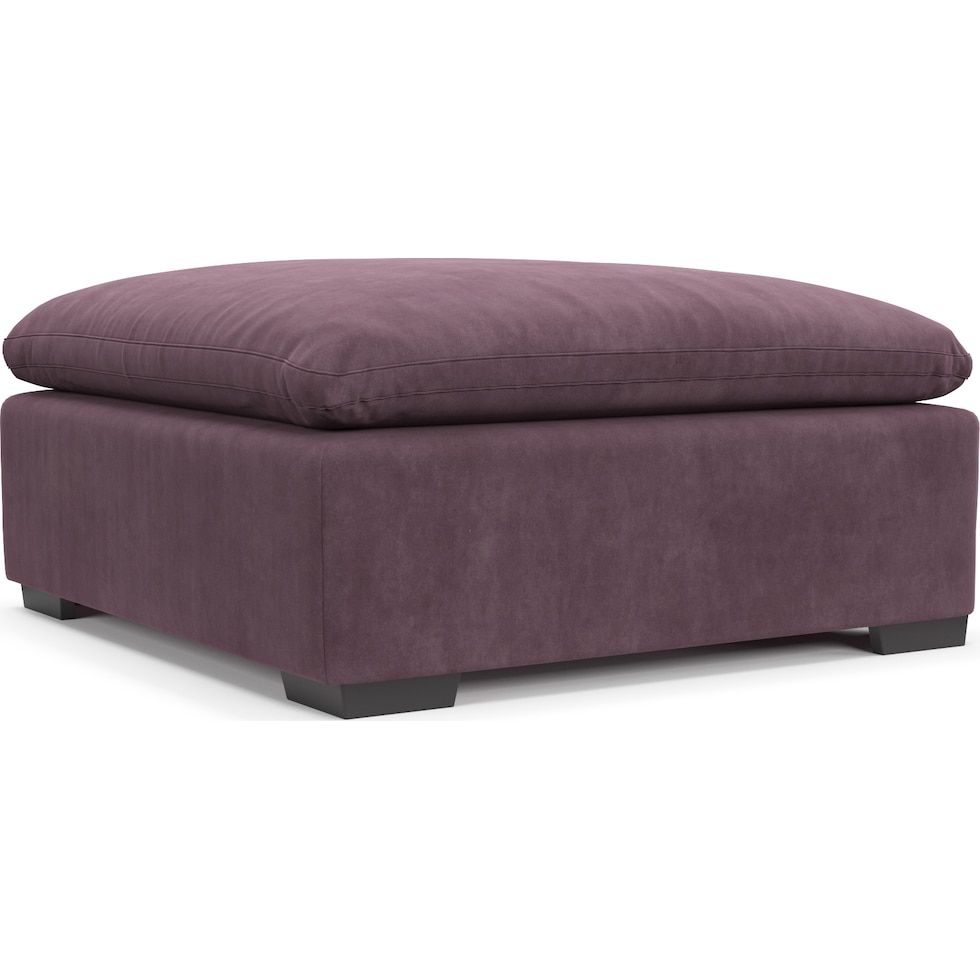 plush purple ottoman   