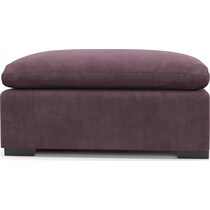 plush purple ottoman   