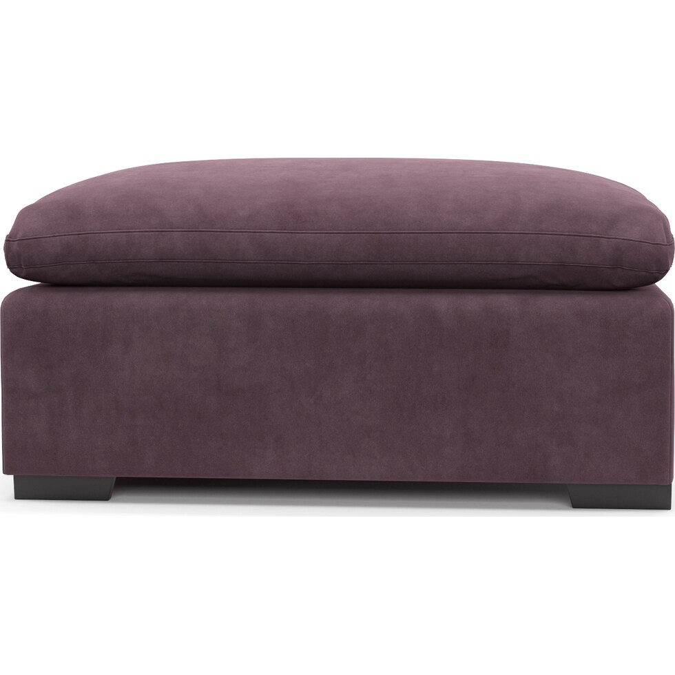 plush purple ottoman   