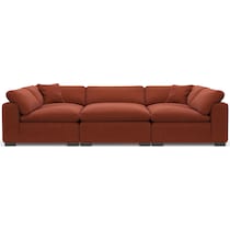plush red  pc sectional   