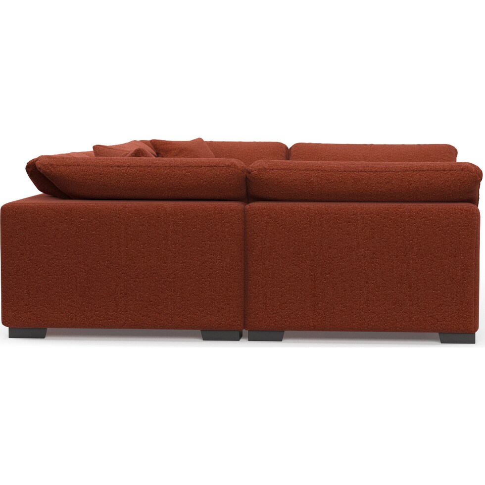 plush red  pc sectional   