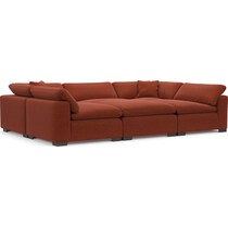 plush red  pc sectional   
