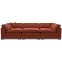 plush red  pc sectional   