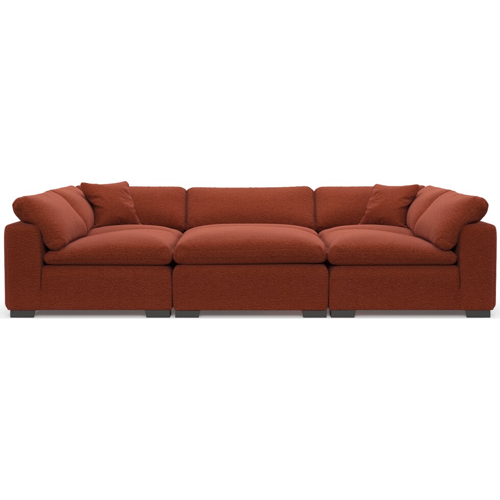 plush red  pc sectional   