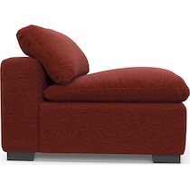 plush red armless chair   