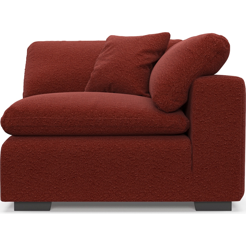 plush red corner chair   