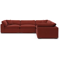 plush red sectional   