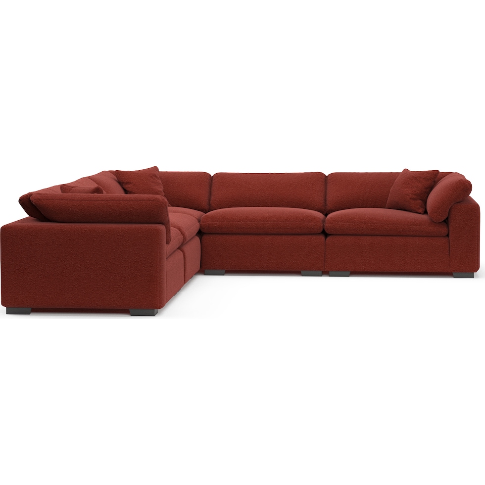 plush red sectional   