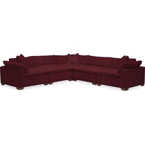 plush red sectional   