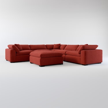 Plush 5-Piece Sectional and Ottoman