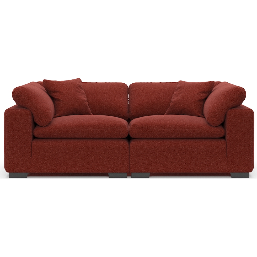 plush red sofa   