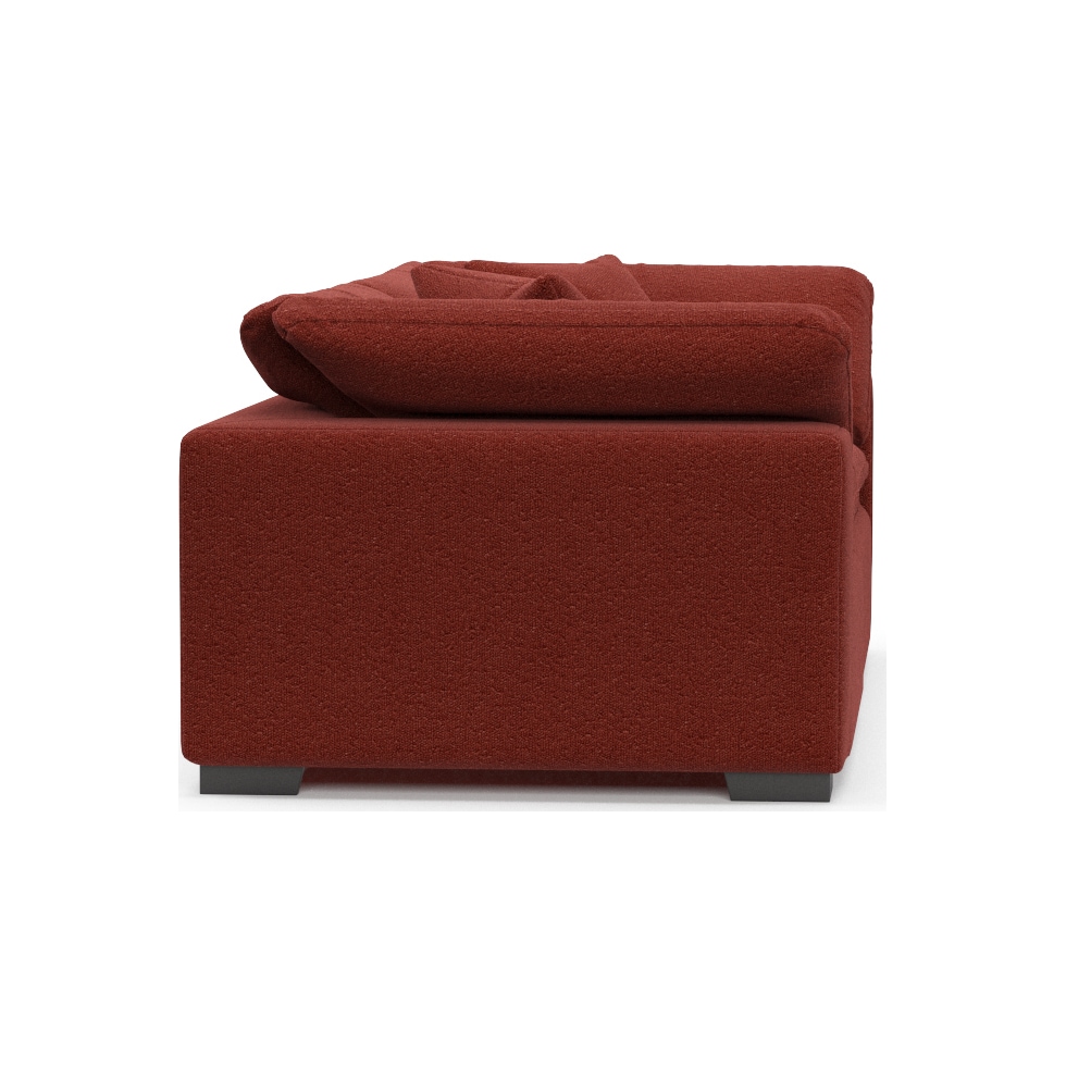 plush red sofa   