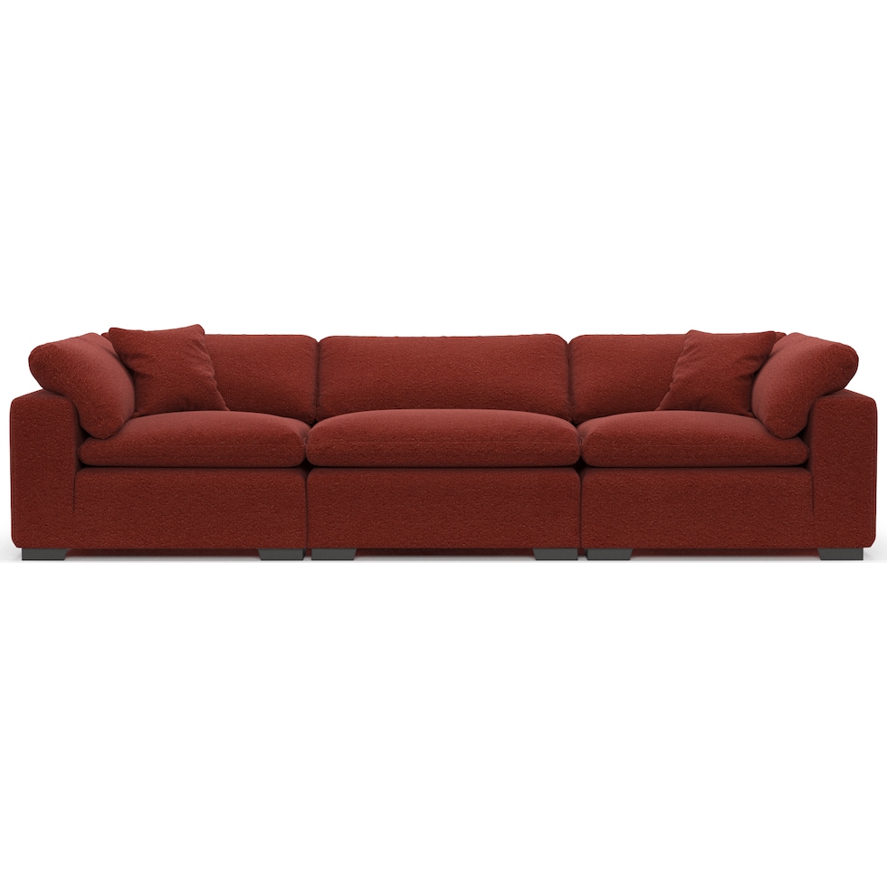 plush red sofa   