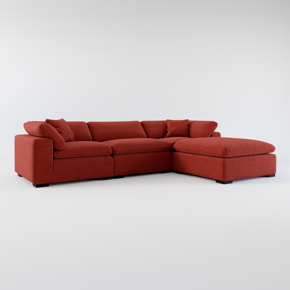 plush red sofa   