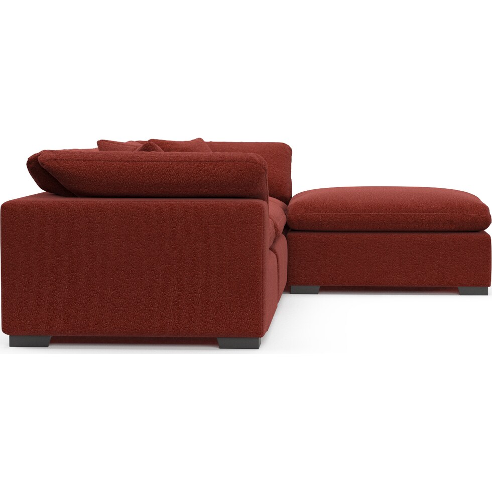 plush red sofa   