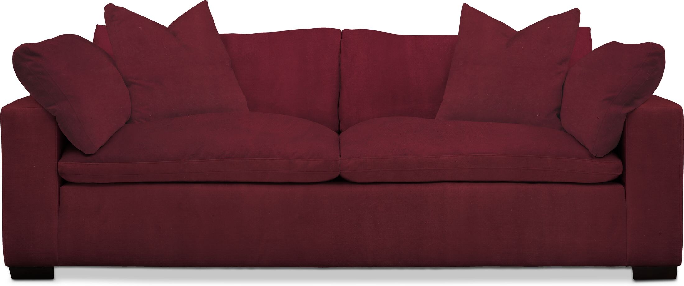 Plush Sofa Modern Velvet Wine American Signature Furniture