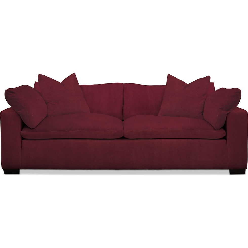 plush red sofa   