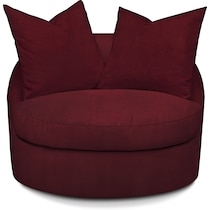 plush red swivel chair   