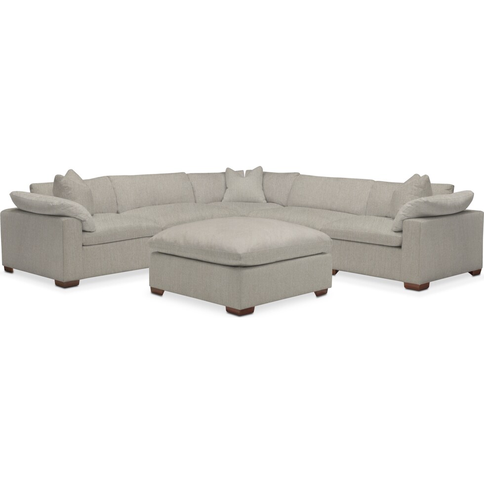 plush synergy oatmeal sectional   