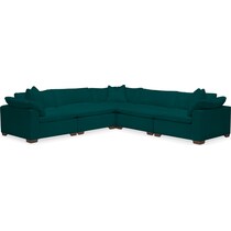 plush toscana peacock sectional   
