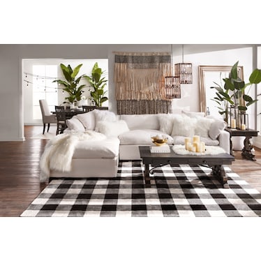 Plush 3-Piece Sofa and Ottoman