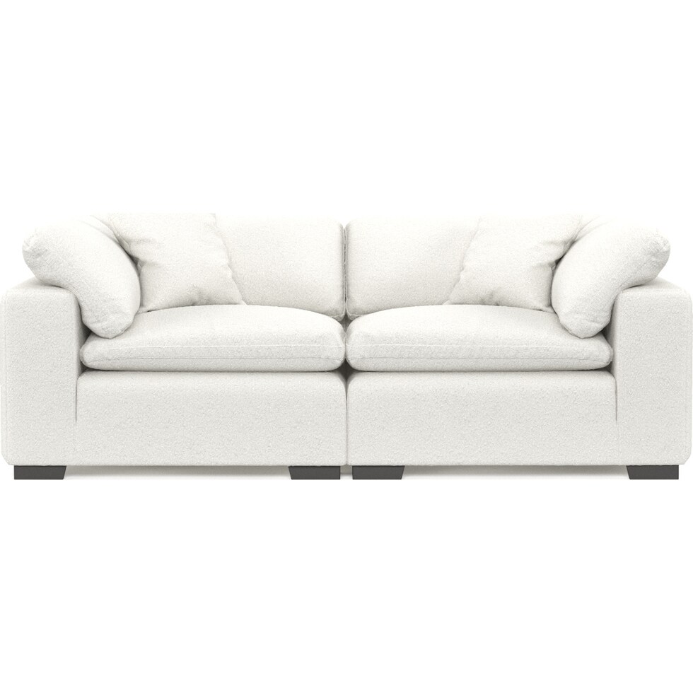 plush white  pc sectional   