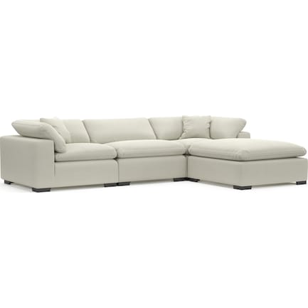 Plush Feathered Comfort 3-Piece Sofa and Ottoman - Anders Ivory