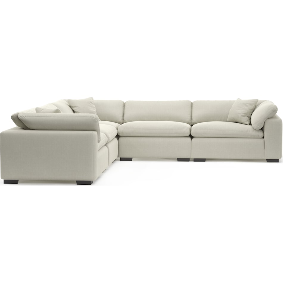 plush white  pc sectional   