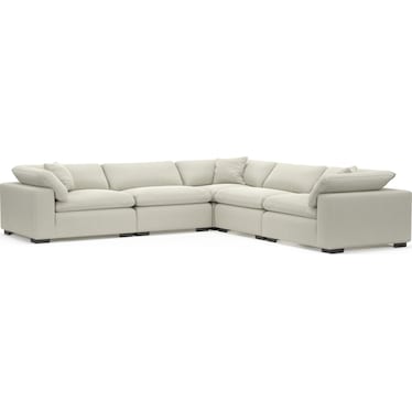 Plush Feathered Comfort 5-Piece Sectional - Anders Ivory