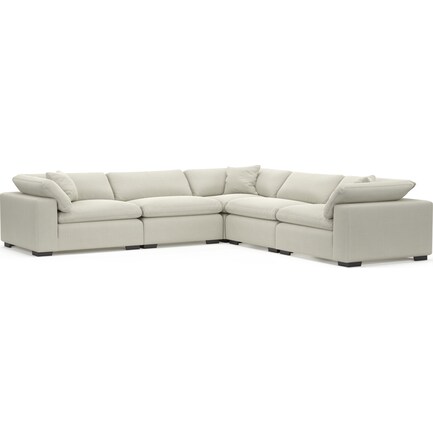 Plush Core Comfort 5-Piece Sectional - Anders Ivory