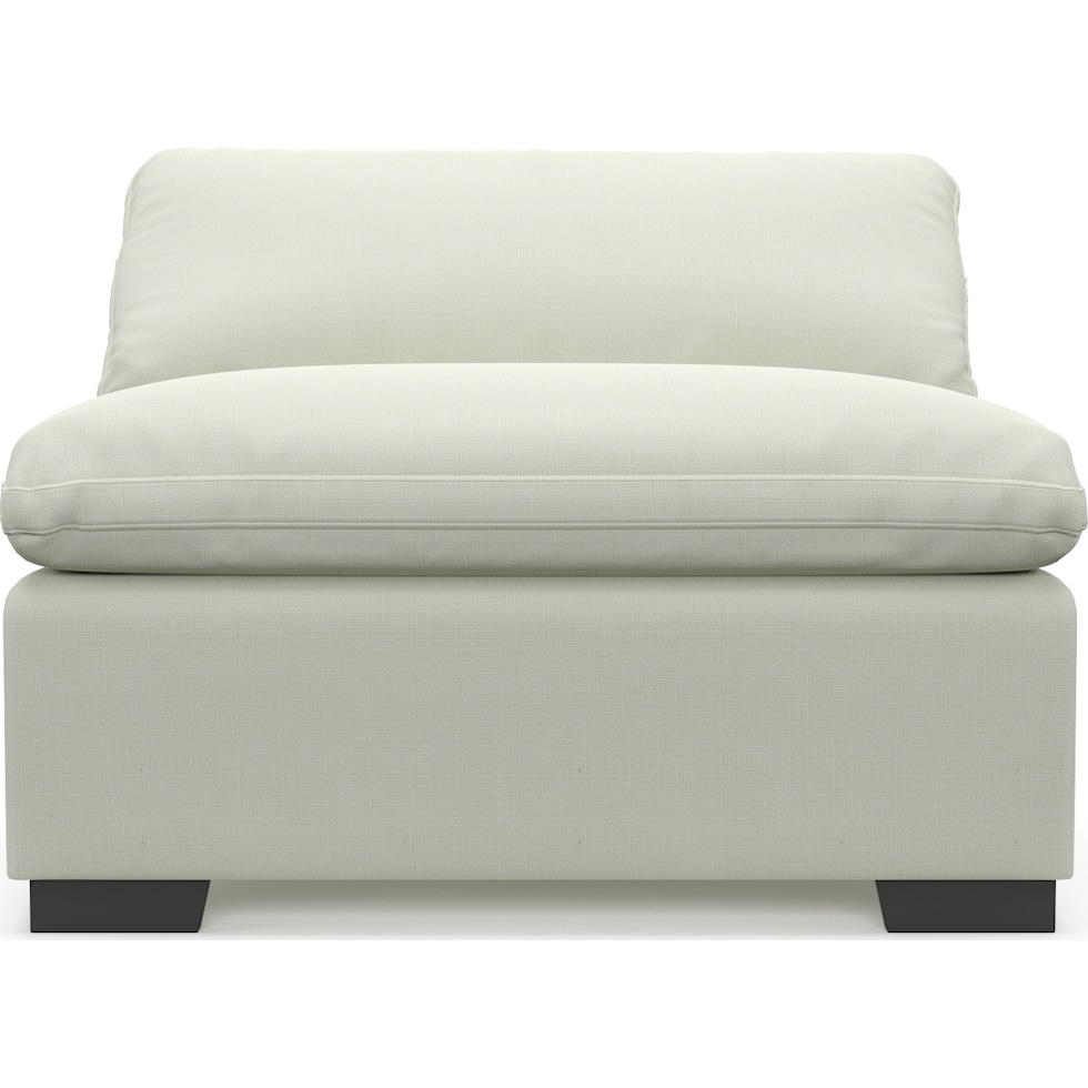 plush white armless chair   