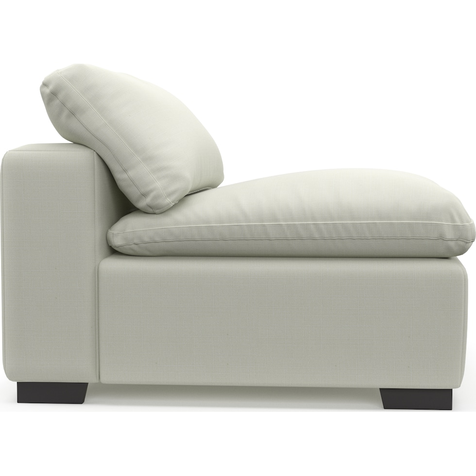 plush white armless chair   