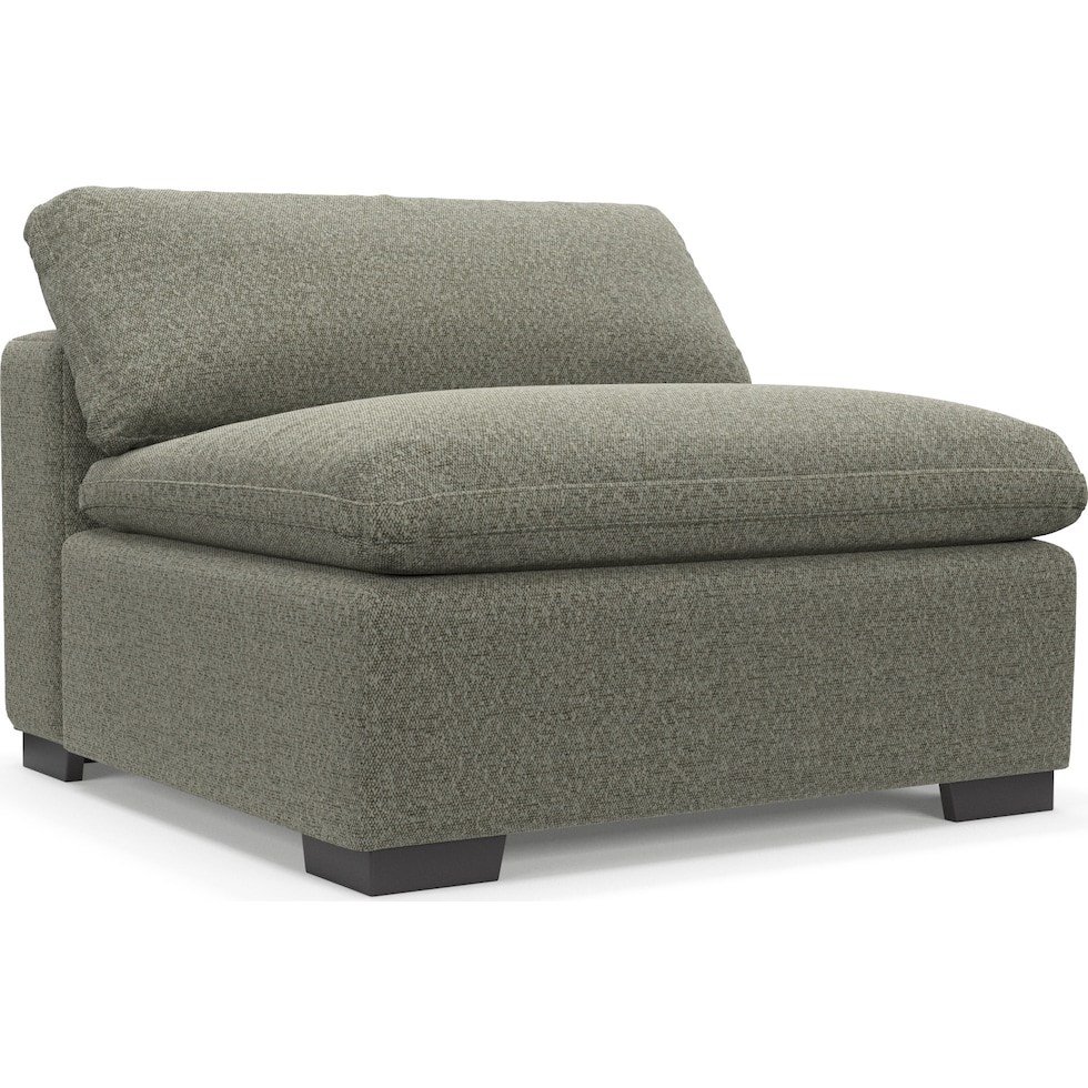 plush white armless chair   