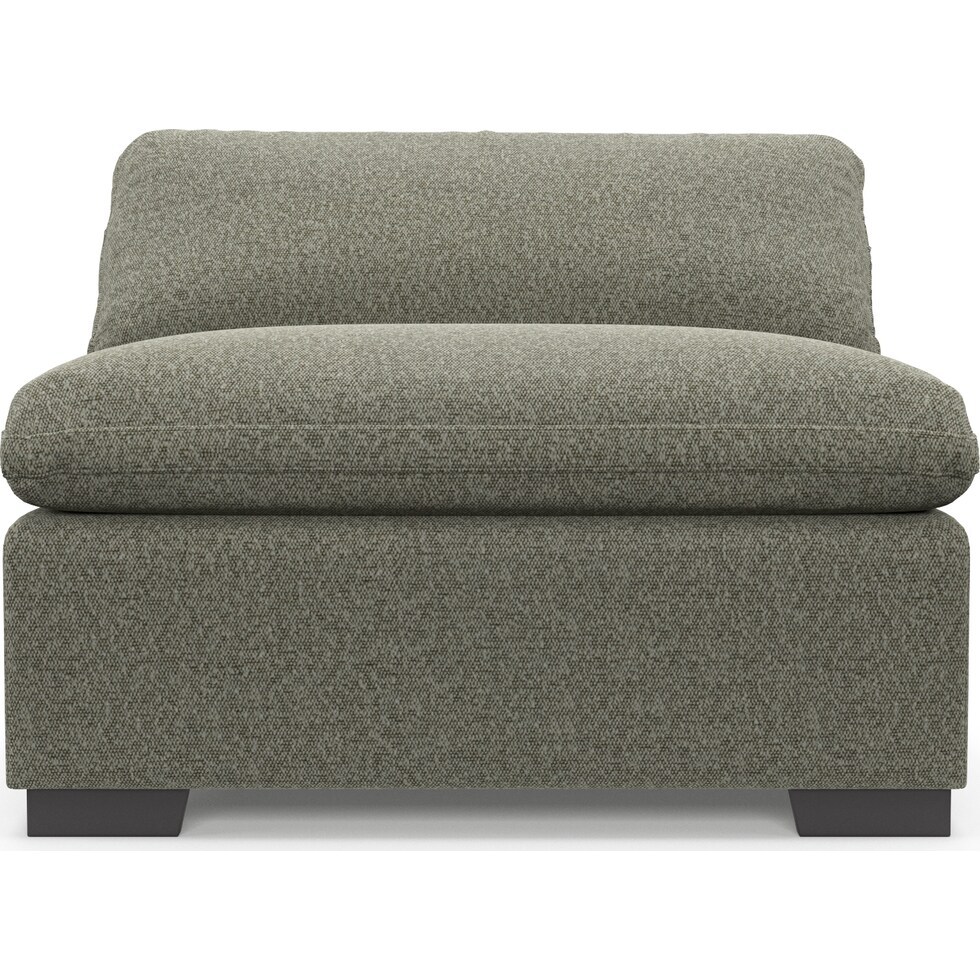plush white armless chair   