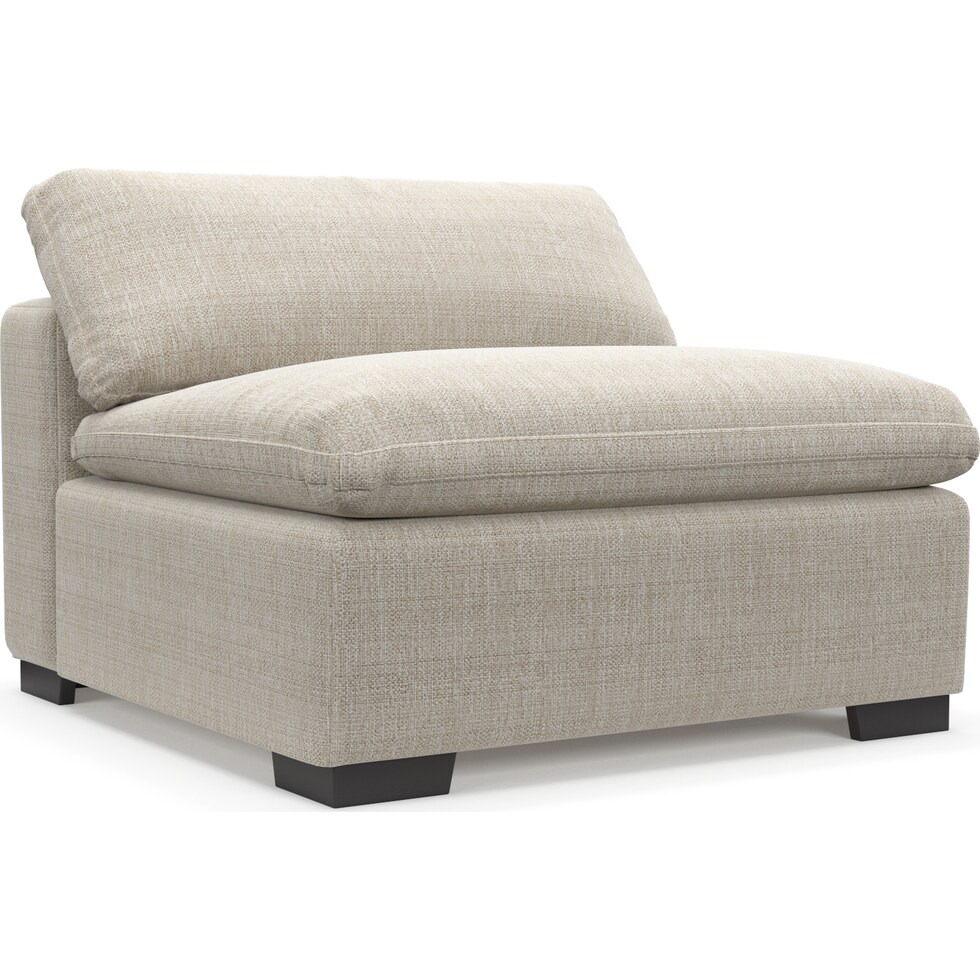 plush white armless chair   