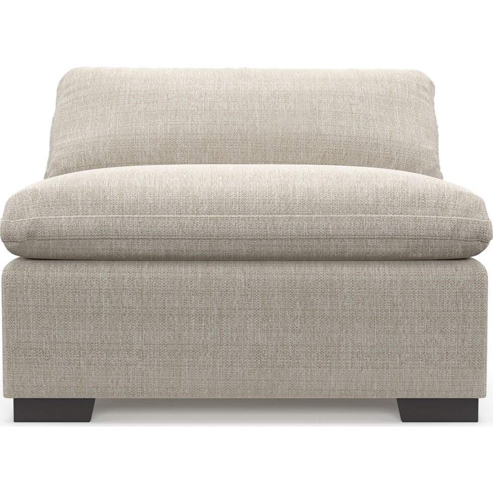 plush white armless chair   