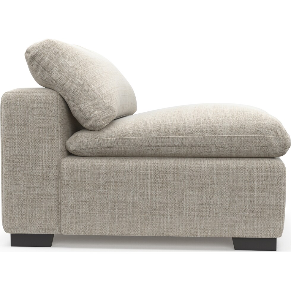 plush white armless chair   
