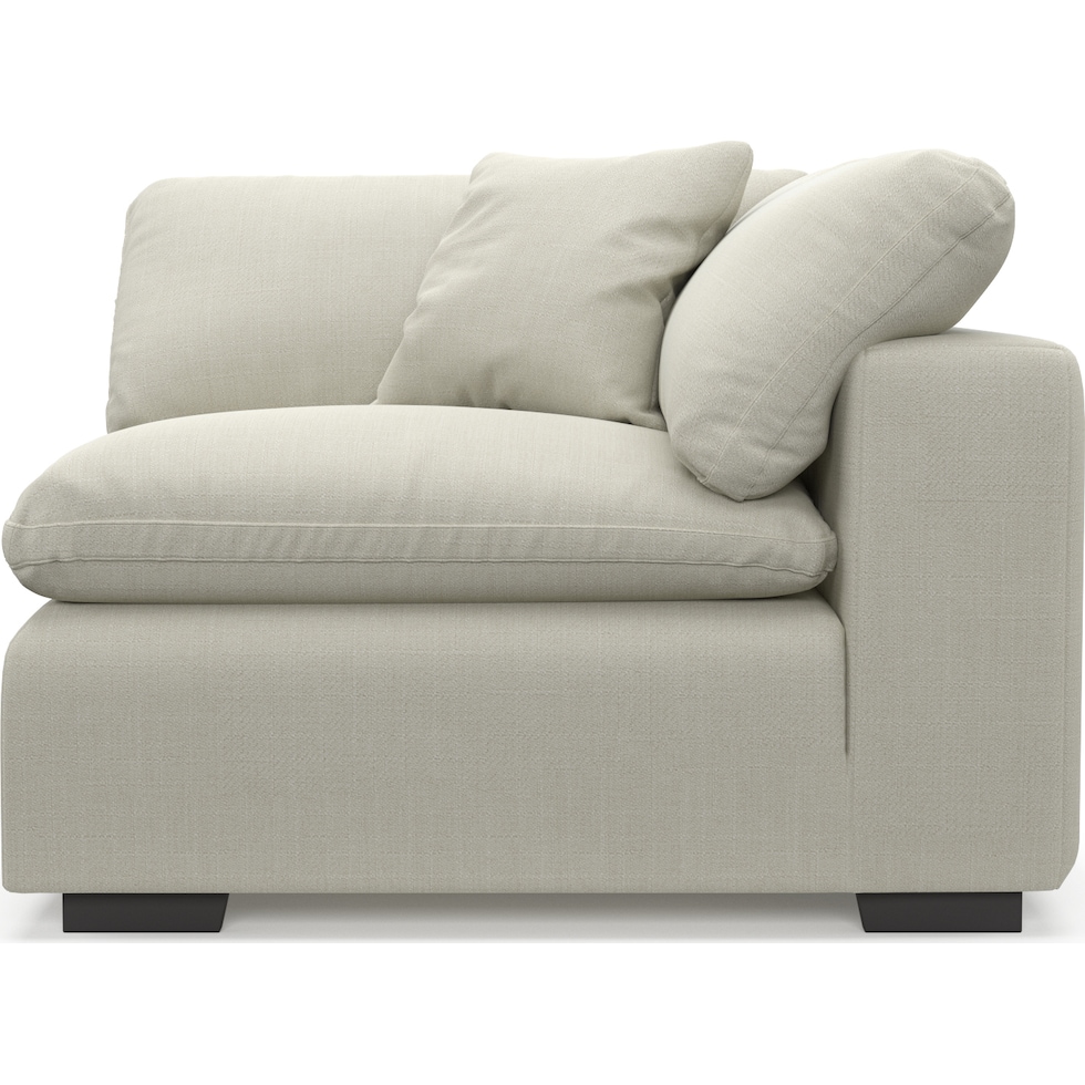 plush white corner chair   